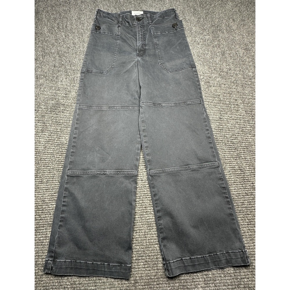 Frame Pants Womens 28 Gray Utility Wide Leg Workwear High‎ Rise Stretch Cotton